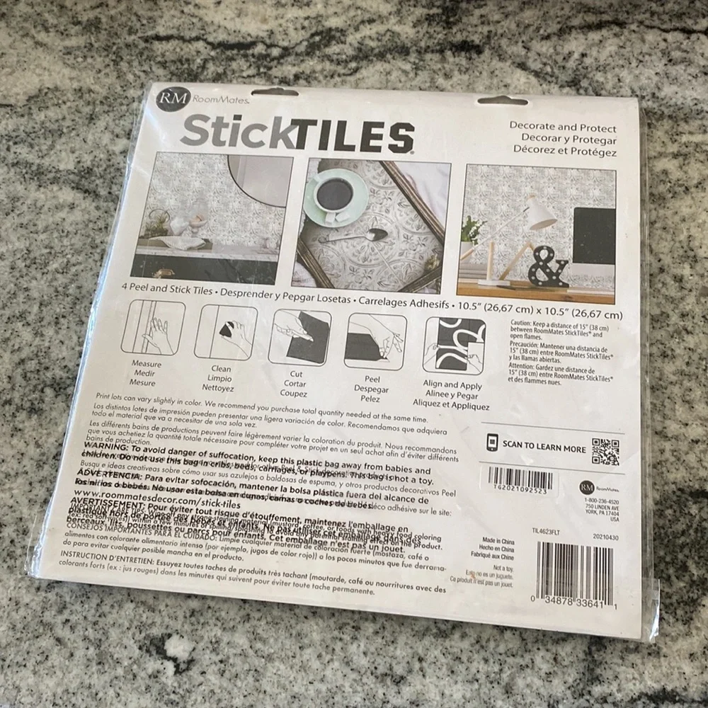 RoomMates StickTILES Faux Tin Peel & Stick Wall Tiles!